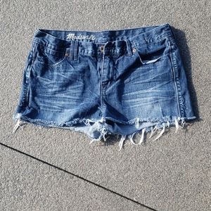 Madewell denim raw hem cut off shorts